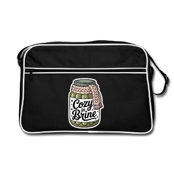 Cozy In Brine Drôle Concombre Pot Humour - Sac Retro - noir/blanc - Devant