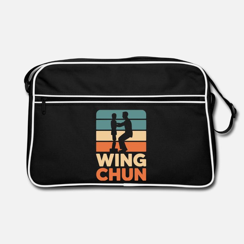 Silhouette rétro Wing Chun - Sac Retro - noir/blanc