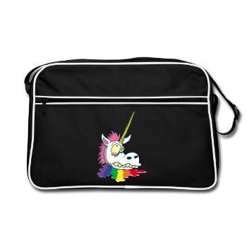 Severed head of a unicorn - Retro Bag - black/white - Front