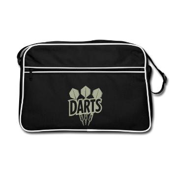 Darts Vintage Lettering with Darts - Retro Bag - black/white - Front