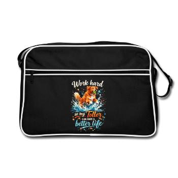 Work Hard: Dynamic Great Watercolor Design - Retro Bag - black/white - Front