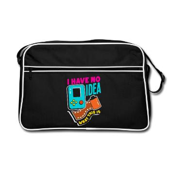 No idea what that is - funny retro design - Retro Bag - black/white - Front