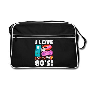 Retro Back to the 80s Vintage Design - Retro Bag - black/white - Front