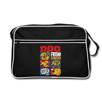 Ami Chien pour toujours Golden Retriever - Sac Retro - noir/blanc - Devant