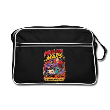Mall Cop on Mars – Alien Parking Humor - Retro Bag - black/white - Front