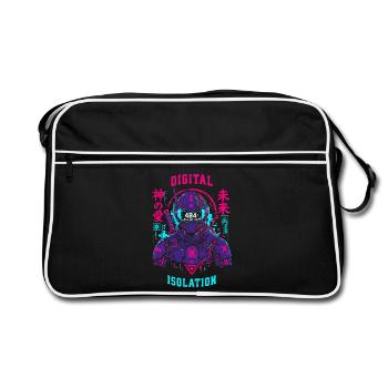404 User Not Found Techwear Cyberpunk-Design - Retro Tasche - Schwarz/Weiß - Vorne