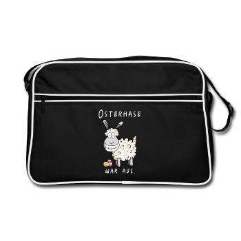 Osterhase war aus Funshirt Ostern Geschenk - Retro Tasche - Schwarz/Weiß - Vorne