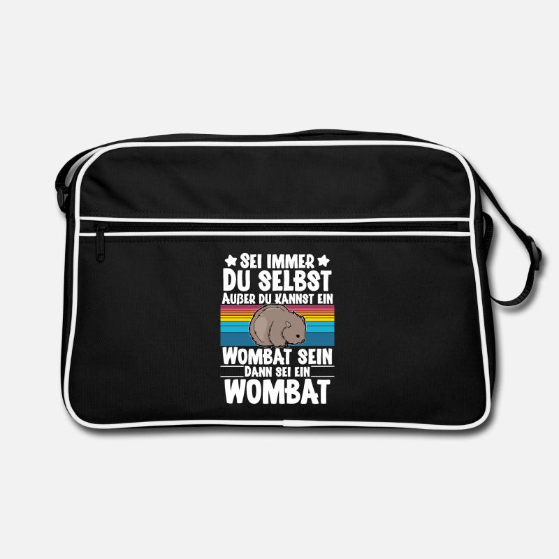 Wombat - Retro Tasche - Schwarz/Weiß