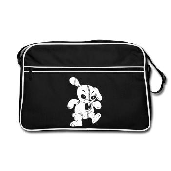 Monstrous white rabbit - Retro Bag - black/white - Front