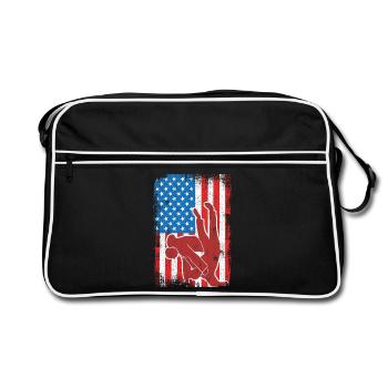 Drapeau de Judo USA - Sac Retro - noir/blanc - Devant