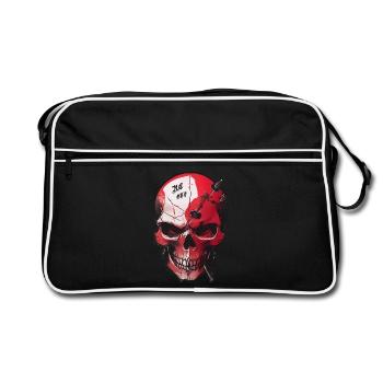 Crâne avec mauvais œil - Sac Retro - noir/blanc - Devant
