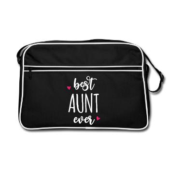 Meilleure tante de tous les temps - Sac Retro - noir/blanc - Devant