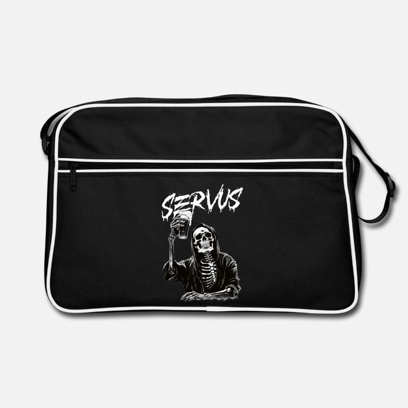 Sensenmann mit Bier Retro Tasche