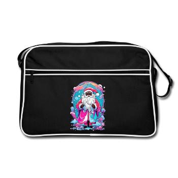Magie de Noël colorée avec bonhomme de neige - Sac Retro - noir/blanc - Devant