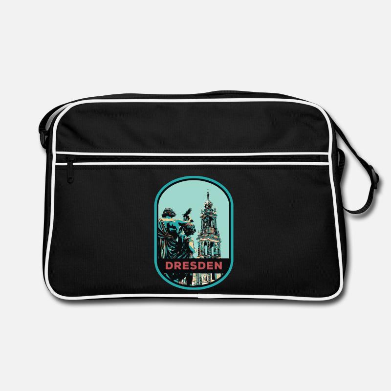Illustration: Hofkirche Cathedral, Dresden Retro Bag
