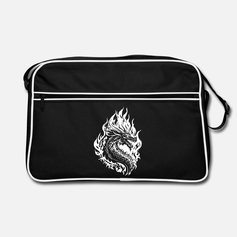 Drache Fantasy Feuerdrache Retro Tasche