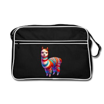 Alpaka - Retro Tasche - Schwarz/Weiß - Vorne