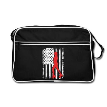 USA roller skater - Retro Bag - black/white - Front