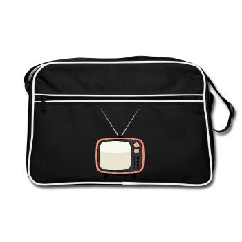 Retro TV Vintage Fernseher - Retro Tasche - Schwarz/Weiß - Vorne