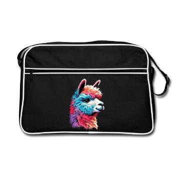 Alpaka - Retro Tasche - Schwarz/Weiß - Vorne
