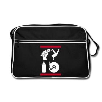 Les 4 éléments du hip-hop - Sac Retro - noir/blanc - Devant