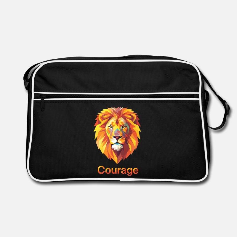 Majestätischer Löwe mit Mut-Design Retro Tasche