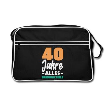 Drôle 40e anniversaire cadeau chemise d’anniversaire - Sac Retro - noir/blanc - Devant