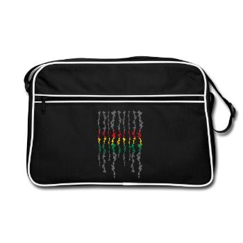 Ruban Rasta Rayures Niveaux de Gris - Sac Retro - noir/blanc - Devant