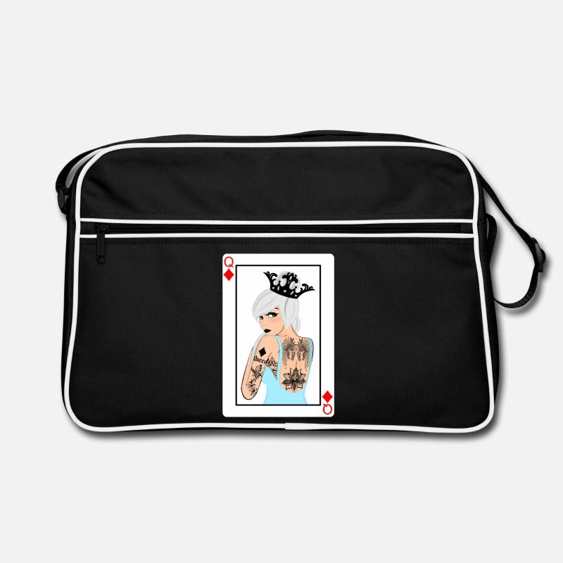 Carte Dame de Carreau punk Sac Retro