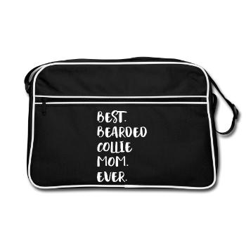 Bearded Collie - Retro Bag - black/white - Front