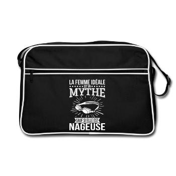 The ideal woman, a myth unless she is a swimmer - Retro Bag - black/white - Front
