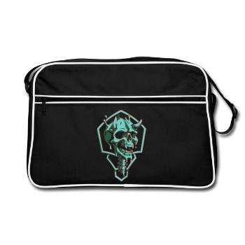 Crâne néon en hexagone - Sac Retro - noir/blanc - Devant