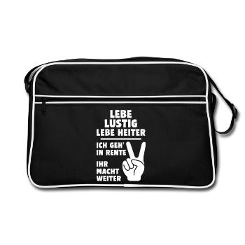 Message drôle de pension avec le signe de paix - Sac Retro - noir/blanc - Devant