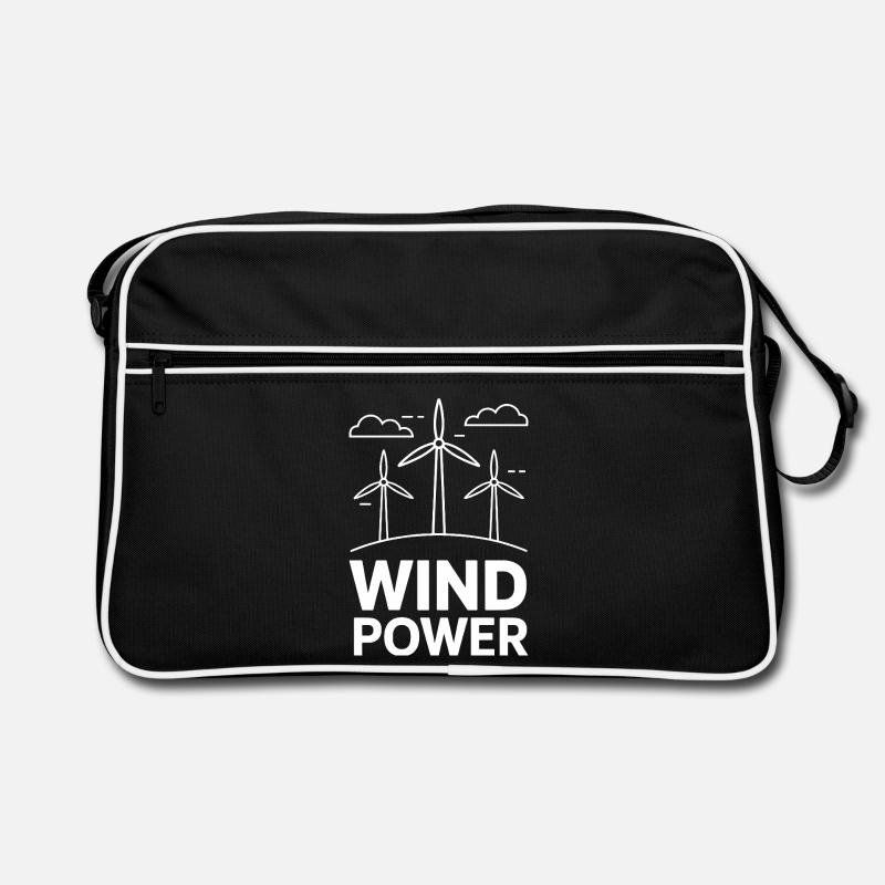 Énergie éolienne Énergie éolienne Énergie renouvelable Sac Retro