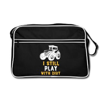 Traktor & Dreck - Retro Tasche - Schwarz/Weiß - Vorne