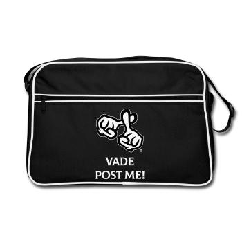 Vade Post Me! (Cross / Bible / Religion / NEG 2C) - Retro Bag - black/white - Front