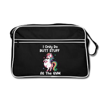 Pastel Unicorn Gym Humour Trucs de fesses sexy - Sac Retro - noir/blanc - Devant