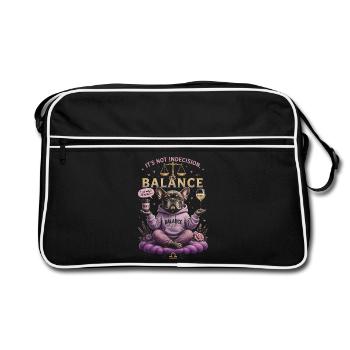 Bulldog Zen Humor - Libra Zodiac - Retro Bag - black/white - Front