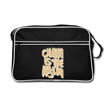 Le vélo est la réponse beige - Sac Retro - noir/blanc - Devant