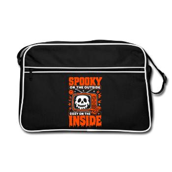 Spooky Outside Cozy Inside Horror Fan - Retro Bag - black/white - Front