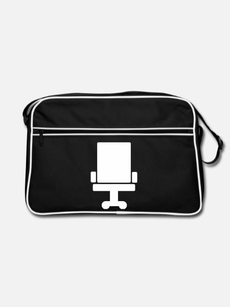Bürostuhl – minimalistisches Symbol - Retro Tasche - Schwarz/Weiß
