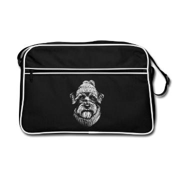 Schnauzer bobble hat dog dog - Retro Bag - black/white - Front