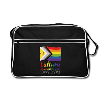 La culture comme antidote au fascisme - Sac Retro - noir/blanc - Devant