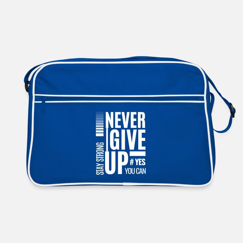 Never Give Up Bold Typography Retro Bag