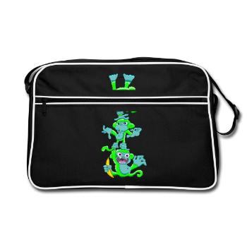 Gib den neon grünen Affen keinen Zucker! - Retro Tasche - Schwarz/Weiß - Vorne