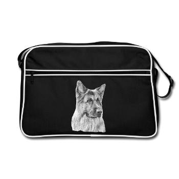 Berger allemand allemand de berger allemand - Sac Retro - noir/blanc - Devant