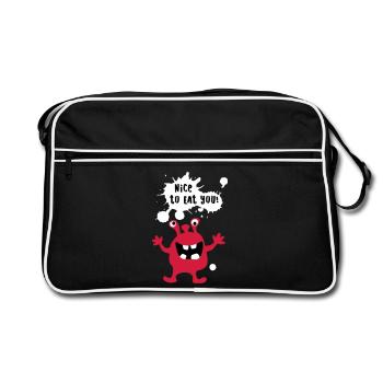 Monster Cool Comics Quotes Funny Fun - Retro Bag - black/white - Front