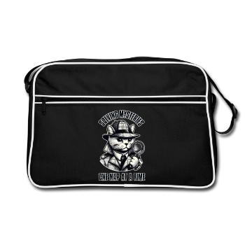 Solving Mysteries, One Nap at a Time! - Retro Bag - black/white - Front