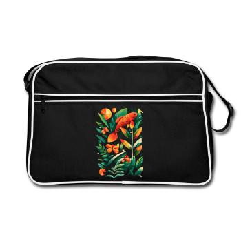 Fischerei Grafik - Retro Tasche - Schwarz/Weiß - Vorne