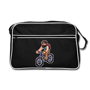 Mountain Bike Pixel Art - Retro Bag - black/white - Front